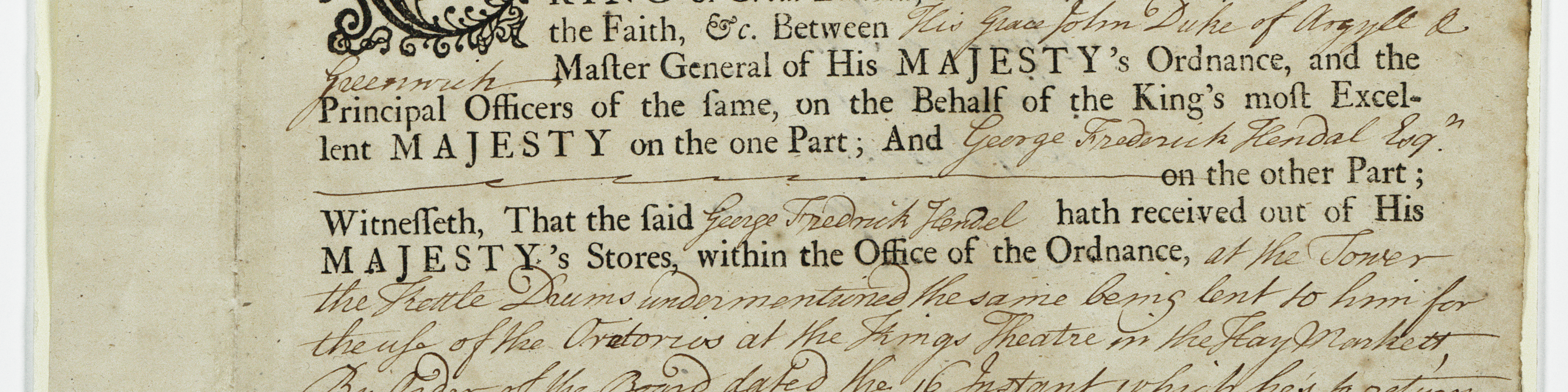 Receipt signed by Handel in 1739.